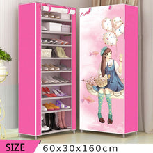 Load image into Gallery viewer, 8 Layer 10 Layer Combination Shoe Cabinet Simple Cloth Fabric Storage Shoes Rack Folding Dust-proof Shoe Shelf DIY Furniture