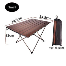 Load image into Gallery viewer, Brown aluminum folding table camping chair  camping table outdoor furniture  3 sizes