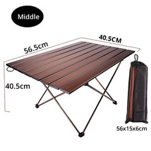 Load image into Gallery viewer, Brown aluminum folding table camping chair  camping table outdoor furniture  3 sizes