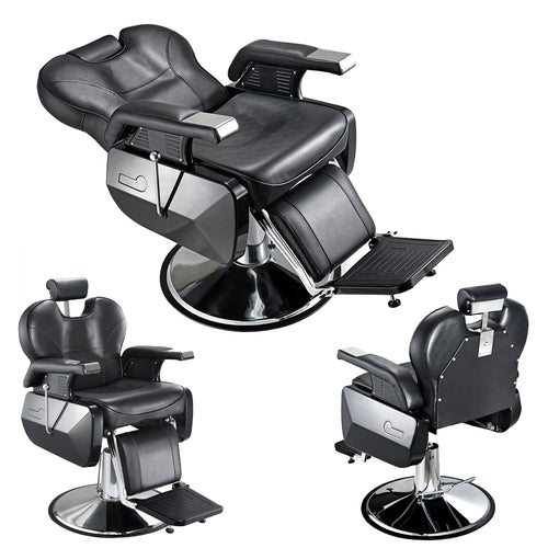 Presale 15% off Heavey Duty Barbershop Shop Salon Barber Chair Tattoo Beauty Threading Shaving Tilting Back Comfort Chair Black