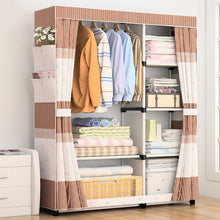Load image into Gallery viewer, Modern Minimalist Cloth Wardrobe DIY Assembly Steel Pipe Reinforced Storage Cabinet Folding Cloth Cabinet Bedroom Furniture