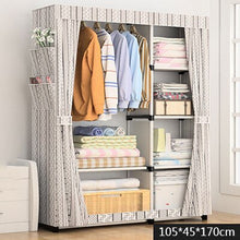 Load image into Gallery viewer, Modern Minimalist Cloth Wardrobe DIY Assembly Steel Pipe Reinforced Storage Cabinet Folding Cloth Cabinet Bedroom Furniture
