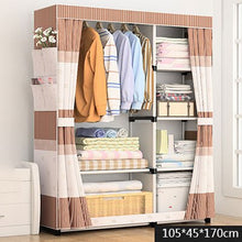 Load image into Gallery viewer, Modern Minimalist Cloth Wardrobe DIY Assembly Steel Pipe Reinforced Storage Cabinet Folding Cloth Cabinet Bedroom Furniture