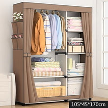 Load image into Gallery viewer, Modern Minimalist Cloth Wardrobe DIY Assembly Steel Pipe Reinforced Storage Cabinet Folding Cloth Cabinet Bedroom Furniture