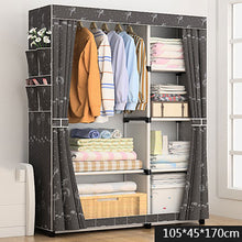 Load image into Gallery viewer, Modern Minimalist Cloth Wardrobe DIY Assembly Steel Pipe Reinforced Storage Cabinet Folding Cloth Cabinet Bedroom Furniture