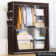 Load image into Gallery viewer, Modern Minimalist Cloth Wardrobe DIY Assembly Steel Pipe Reinforced Storage Cabinet Folding Cloth Cabinet Bedroom Furniture
