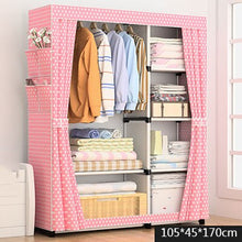Load image into Gallery viewer, Modern Minimalist Cloth Wardrobe DIY Assembly Steel Pipe Reinforced Storage Cabinet Folding Cloth Cabinet Bedroom Furniture