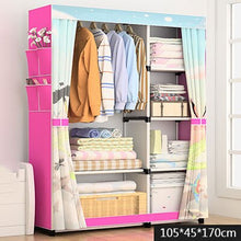 Load image into Gallery viewer, Modern Minimalist Cloth Wardrobe DIY Assembly Steel Pipe Reinforced Storage Cabinet Folding Cloth Cabinet Bedroom Furniture
