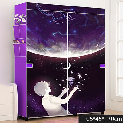 Modern Minimalist Cloth Wardrobe DIY Assembly Steel Pipe Reinforced Storage Cabinet Folding Cloth Cabinet Bedroom Furniture