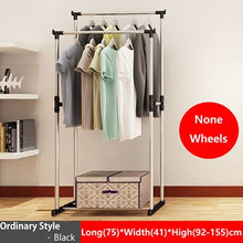 Load image into Gallery viewer, Double Folding Metal Coat Rack Clothes Rail Hanging Garment Dress Coat Storage Shelf With Wheels Simple Shoe Rack Home Furniture