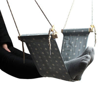 Load image into Gallery viewer, work table computer desk footrests mini portable comfortable relaxing leg hammock adjustable office footrest foot hammock