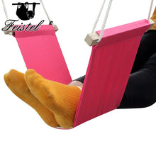 Load image into Gallery viewer, work table computer desk footrests mini portable comfortable relaxing leg hammock adjustable office footrest foot hammock