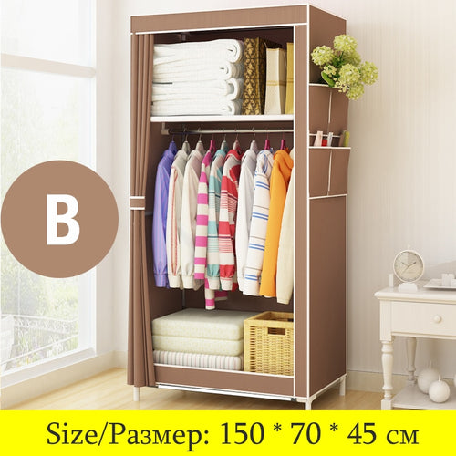 On Sale Cheapest Small Wardrobe Single Cloth Wardrobe Folding Portable Closet Clothing Storage Cabinet Home Furniture