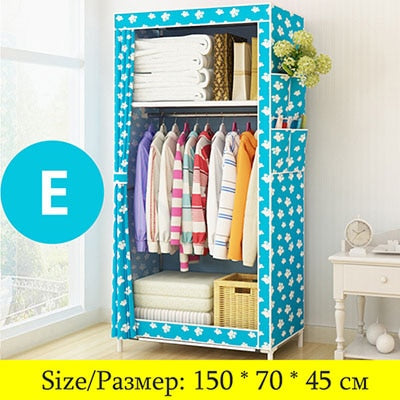 On Sale Cheapest Small Wardrobe Single Cloth Wardrobe Folding Portable Closet Clothing Storage Cabinet Home Furniture