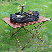Load image into Gallery viewer, Brown aluminum folding table camping chair  camping table outdoor furniture  3 sizes
